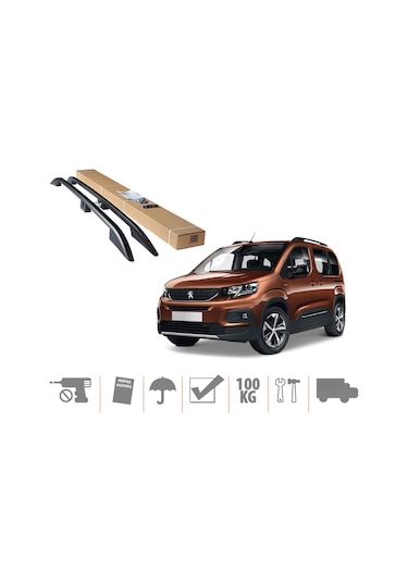 Opel Combo Üst Port Bagaj Tavan Çıtası Siyah-Gri