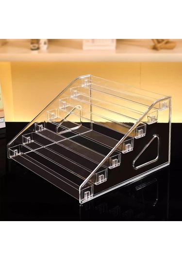 Suntek Akrilik Oje Sergileme Rafı Makyaj Tutucu Şeffaf 7-kat