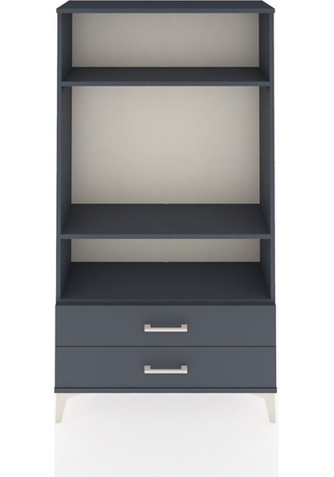 Arges Dolap 3 Raflı 2 Çekmeceli 88x30x163 Antrasit-antrasit Antrasit