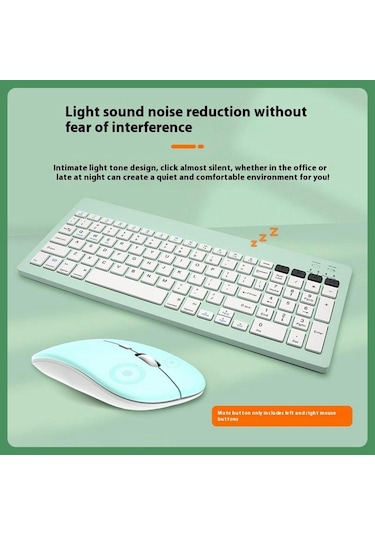 2858+030 Şarjlı Wireless Bluetooth Klavye Sessiz Fare Seti 800/1200/1600 Dpı Kırmızı Optik