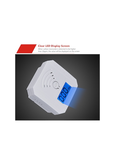 Yunboo Kombine Co Ve Duman Algılayıcı - Akıllı Elektrokimyasal Sensör, Led Ekran, 75db Sesli Ve Işık Alarmı, Pil Beslemeli, Kolay Kurulum