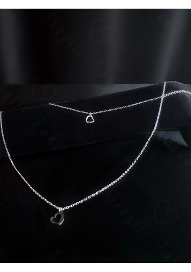 Kalp Figürlü Çocuk Kolye Ve Bileklik Takımı Karma Serisi Silver