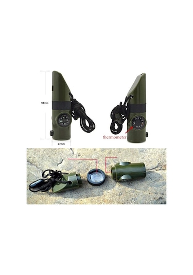 Argeus H7-1 Fenerli Dereceli Pusulalı Düdük Çok Renkli