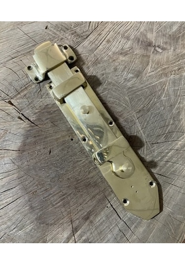 Dmr El Yapımı Antik Pirinç Gold Sarı Sürgü Ahşap Kapı Sürgüsü 22cm 22cm