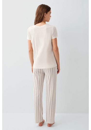 Pierre Cardin Kadın Krem Pijama Takım Pc9176-s-v2 Krem
