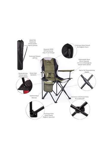 Evolite Nature Katlanabilir  Kamp Koltuğu - Haki