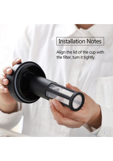 Ximistore9 420ml Bpa-izole Sıcak-sojuk İçim Bardak, Çift Katlı Isı Yalıtımı, Ev-ofis-dışarı Kullanıma Uygun, Leak-proof Tasarım Siyah