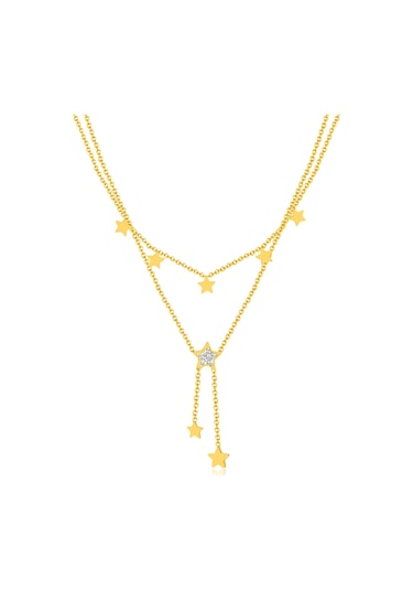 Sones Opk Gx2436 Paslanmaz Çelik Püskül Pentagram Kolye Yığma Kolye Altın