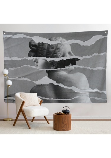 Yunan Heykeli Görüntüsü Yırtık Kağıt Duvar Örtüsü-7231