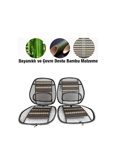 Peugeot 3008 İle Uyumlu Bel Yastık Destekli Ortopedik Bambu Terletmez 2 Adet 1 Set