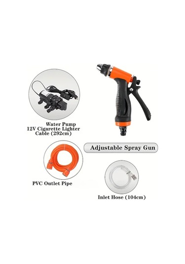 Pazly Hotu 12v Taşınabilir Akıllı Elektrikli Yüksek Basınçlı Temizleme Su Pompası Pvc Hortumlu, Araba Karavan Temizliğinde Ideal