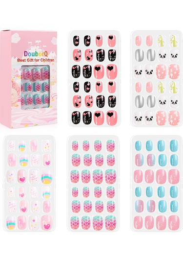 Reedark 120 Adet Çocuklar İçin Sevimli Takma Tırnak Seti - Kolay Uygulama, Yaratıcı Tasarımlar