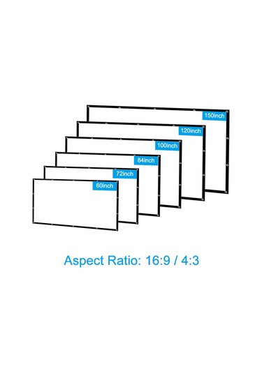 Vkemall 72 İnç 16:9 Katlanabilir Taşınabilir Projeksiyon Ekranı - Canvasten Yapılmış, Renkli Görüntü Ve Kolay Asma Özelliği