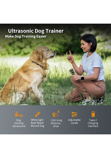 Uu0363 Ultrasonik Köpek Kovucu Köpek Kabuğu Caydırıcı Cihazlar Siyah