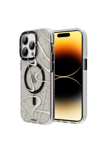 YoungKit iPhone Uyumlu 14 Pro Max Kılıf Magsafe Şarj Özellikli Youngkit Water-Ink Serisi Kapak Youngkit-10201