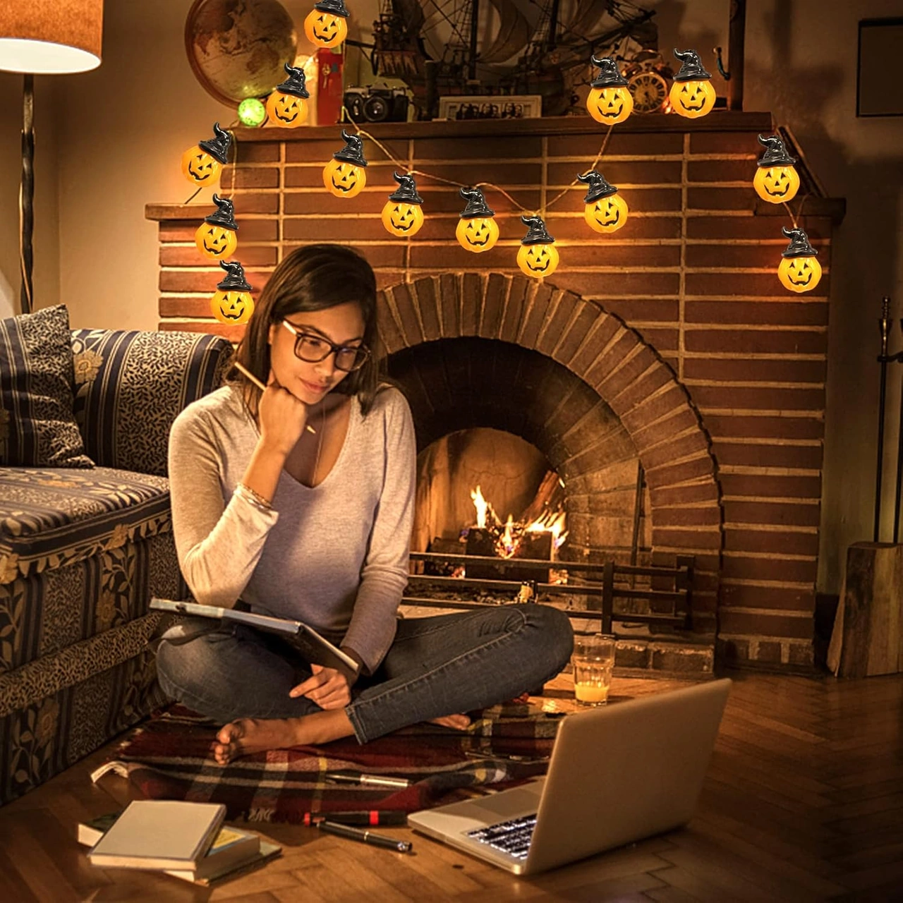 Jack-o-lanterns Cadılar Bayramı Işık Dizisi Pil İle Çalışan Cadılar Bayramı Dekorasyonu Cadılar Bayramı Partisi İç Mekan Dış Mekan Ev Festivali Dekorasyonu İçin Jack-o-lanterns Diğer