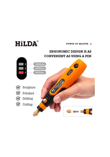 Hilda 46 Parça Şarjlı Mini Matkap Zımpara Kesme Delme Alet Seti