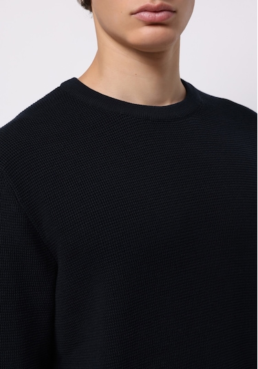 Colins Regular Fit Yuvarlak Yaka Jakarlı Erkek Lacivert Kazak Cl1075647 Q1.v2 Nav Lacivert