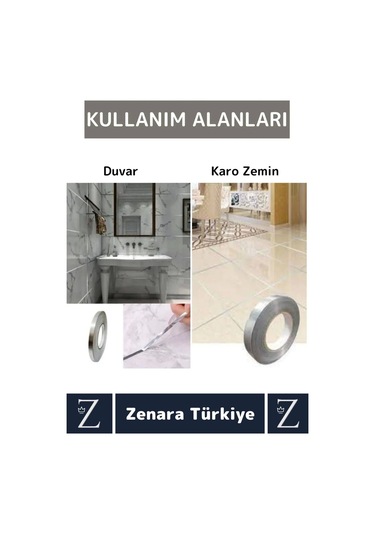 Premium Güçlü Kendinden Yapışkanlı Su Geçirmez Fayans Arası Şerit Derz Bant 0.5 Cm X 50 Metre 5 Adet