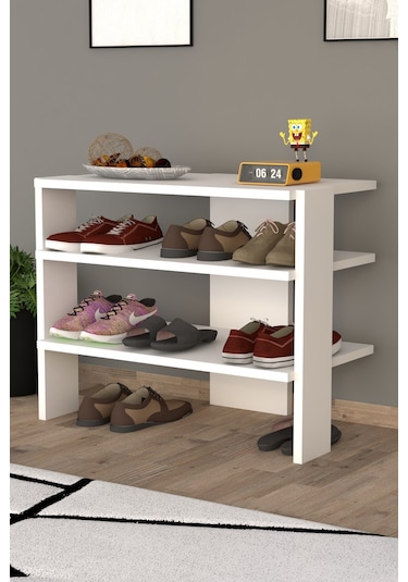 Vuhan Raflı Ayakkabılık Beyaz