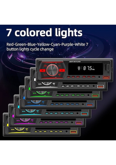 Springsun Oto Mp3 Çalar Bluetooth 5.1 - Fm Radyo, Usb/tf Kart Destekli, App İle Araç Konumlandırma, Sesli Asistan, Çok Renkli Işık Ve Kumanda - Siyah