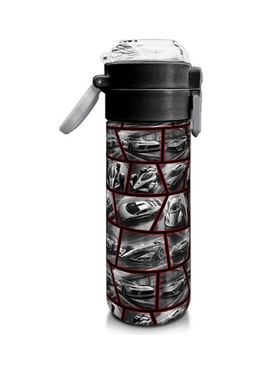 Coral High Kids Siyah Kırmızı Araba Desenli Pipetli Ve Direkt İçim Çelik Termos 500 Ml 31867 Siyah - Kırmızı