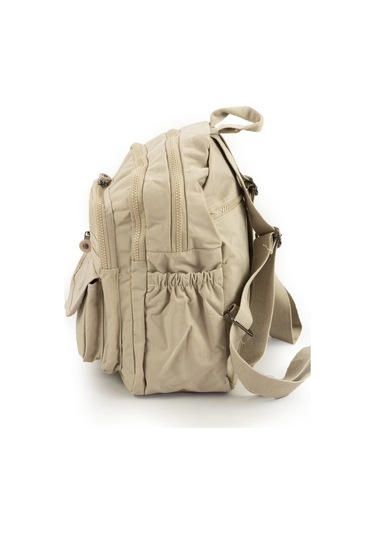Krinkıl / Klinkır Su Geçirmez Ithal Kumaş Çok Gözlü Günlük Küçük Kadın Sırt Çantası Bej 8317 Bej