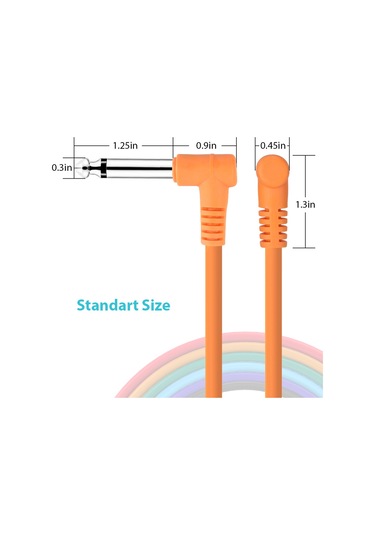 Geeksen Gitar Efekt Pedal Kabloları Enstrüman Yama Kablosu 15cm 1/4 İnç Dik Açı Ts Fiş Pvc Kılıf, 6 Adet/pak Çok Renkli