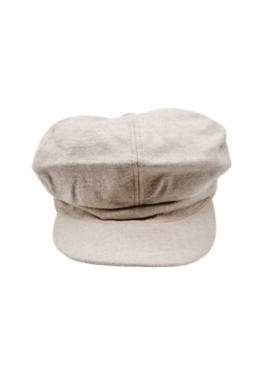 Uniquetrenders Kadın Arkadan Lastikli Kışlık Baretta Şapka Bej