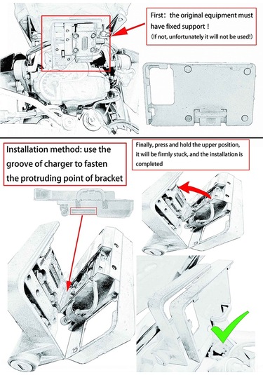 Yifomall Bmw R1200gs Lc/adventure/s1000xr/r1200rs İçin Dayanıklı Abs Akıllı Telefon Navigasyon Tutucu, Titremeye Dayanıklı, Şarj Desteğiyle