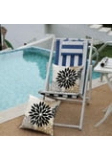 Konesam 2 Adet 45x45 Cm Su Geçirmez Akrilik Çiçek Desenli Dış Mekan Yastık Kılıfı - Kahverengi Siyah Gri, Balkon/patio Dekoru, Gizli Reçme, Yıkama Kolay Siyah