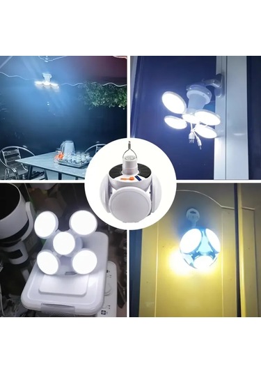 Solar Güneş Enerji Ve Usb Sarjlı 5 Kanatlı Led Lamba 5224 Az-52