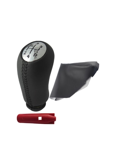 Kangoo 3 Siyah Deri Vites Topuzu Siyah Vites Körüğü Takım siyah