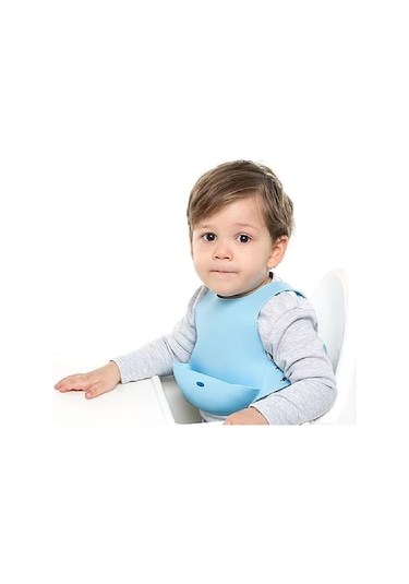 Oioi Silikon Mama Önlüğü Mavi