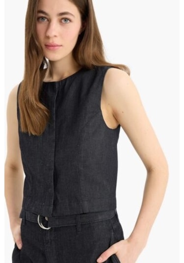 Defacto Yumuşak Jean Yelek E5798ax25spnm82 Mavi