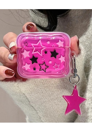 Apple Airpods Pro 2. Nesil Sevimli Karışık Figürlü Silikon Kılıf Açık Pembe