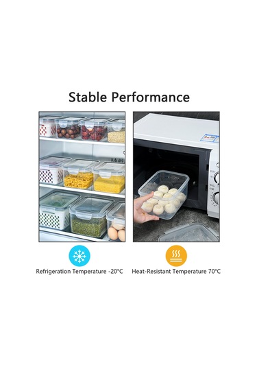 3 Adet Buzdolabı Saklama Kutusu Dikdörtgen Şeffaf Drenaj Sepeti Meyve Sebze Taze Saklama Kutusu Bpa , Fda Yok