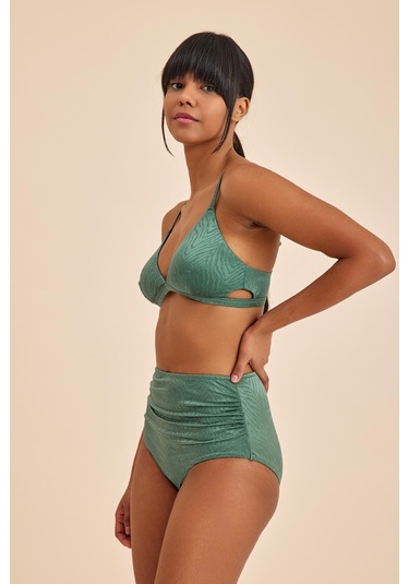 Bali Yeşil Yüksek Belli Toparlayıcı Bikini Alt Yeşil