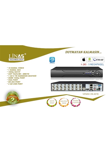 16 Kanal 5mp Ahd Dvr Xmeye Kayıt Cihazı