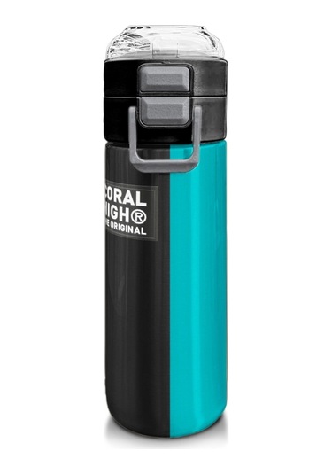 Coral High Erkek Çocuk 500 Ml Okul Ve Günlük Paslanmaz Çelik Termos - Siyah Yeşil Çizgili Desenli - Sızdırmaz Çok Renkli