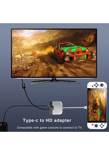 Reedark Siyah-gri 4k Hdmı + Usb 3.0 + 100w Pd 3'lü Type-c Dönüştürücü, Absp Malzeme, Ultra Kompakt 6.3x6x1.1cm