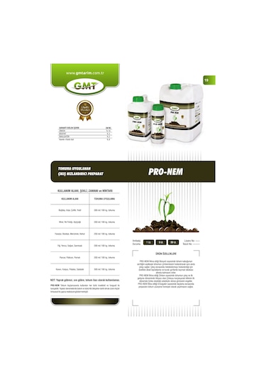 Gmt Pro Nem 1 Lt Tohuma Uygulanan Çıkış Hızlandırıcı Preparat