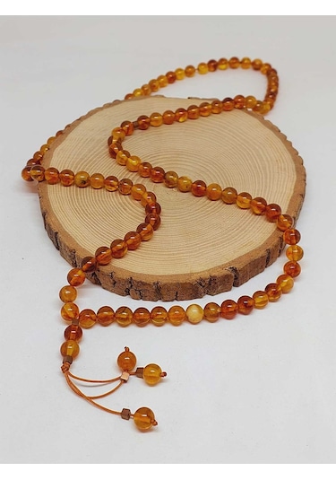 Kehribar Taşı Tesbih 99'luk 8mm 23475 Mor