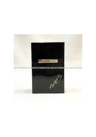 Atatürk Imzalı Mıknatıs Kapak Alüminyum Sigara Tutun Kutu Tabaka