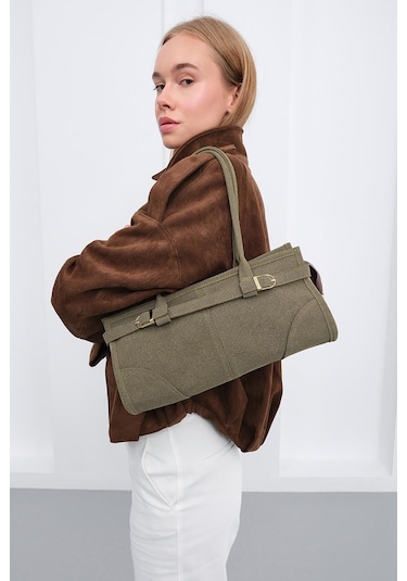 Enyola Vintage Süet Çanta Vizon Vizon