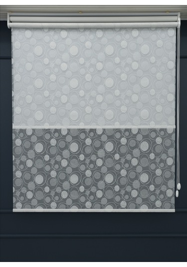 Çift Mekanizmalı Tül+stor Güneşlik Perde Çiftli Sistem - 2 Perde Tek Ürün Beyaz1