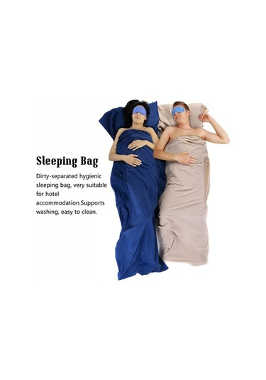 Pazly Yumuşak Pamuklu Kamp Uyku Tulumu - Mavi/bej, Rahat Kampçılık İçin Haki