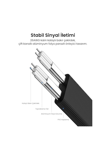 Ugreen 90 Derece Sata 3.0 Disk Kablosu 50 Cm, 30797