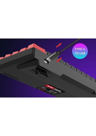 Hadron Mofan Mf1701br Gaming Mekanik Rgb Klavye Blue Switch - Siyah Kırmızı