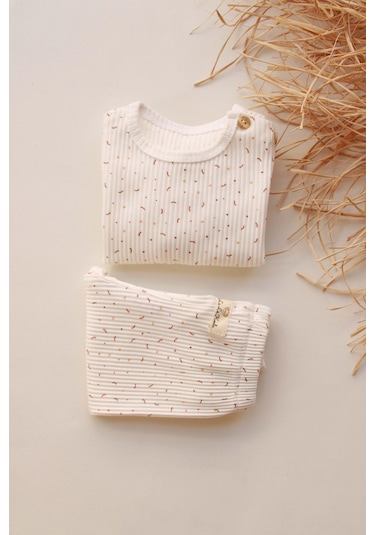 Colorful Bebek Alt Üst Takım Krem